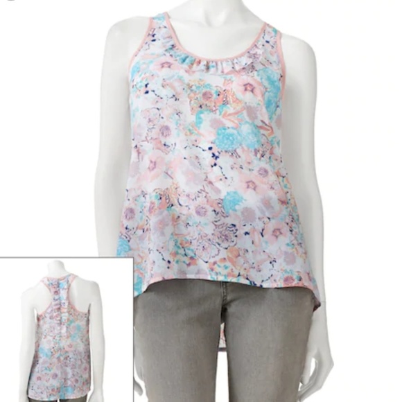 🌵 Candies Floral Ruffle Razorback Tank G4 - Picture 2 of 8